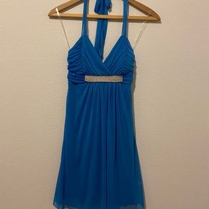 B darlin blue halter dress